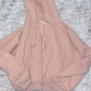 Light pink oversized cropped hoodie in size small.